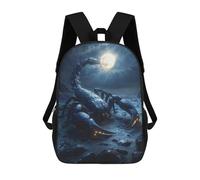 sinyumoney Schulrucksack Für Kinder Giant Scorpion Under Moonlight Schultasche 3D-gedruckte Schultasche Für Jungen, Grund- Und Mittelschüler 17inch