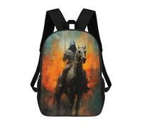 sinyumoney Schulrucksack Für Schüler Mysterious Rider Kinder-Schulrucksack, 3D-gedruckter Modischer Reiserucksack, Jungen-Schultasche 17inch