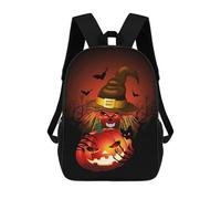 sinyumoney Skull Witch Monster Kinderrucksack, 3D-gedruckter Schulrucksack, Rucksack Für Jungen Und Mädchen, Verstellbarer Schulrucksack Für Die Grundschule 17inch