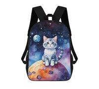 sinyumoney Space Cat Watercolor Rucksack Schulrucksack Freizeitrucksack Tagesrucksack Schul-Arbeits-Reisetasche Für Herren/Damen 17inch