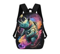sinyumoney Space Rhino Adventure Rucksack Schulrucksack Kinder Schultasche Großer Rucksack Für Die Schule 3D Büchertasche Geschenk Für Kinder 17inch