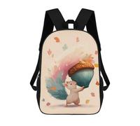 sinyumoney Squirrel Carrying A Giant Acorn Kinderrucksack Mädchen 3D Schultaschen Kinder 17 Zoll Rucksack Kleinkind Schulrucksack, Freizeitrucksack Modische Schultasche