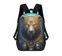 sinyumoney Steampunk Bear Portrait-3 Kinder-Freizeitrucksack Schultasche Für Teenager Mädchen Jungen Bücherrucksack Rucksack 17inch