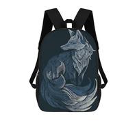sinyumoney Stylized Fox Illustration Rucksack Schulrucksack Business Laptoprucksack Unisex Freizeitrucksack Für Teenager Mädchen Jungen Frauen Männer 17inch