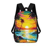sinyumoney Sunset Beach Paradise Rucksack Schule Arbeit Laptop Rucksack Rucksack Tasche Für Camping Outdoor-Abenteuer Und Tägliche Reisen 17inch