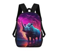 sinyumoney Synthwave Rhino Rucksack Schule Business Strapazierfähige Laptoptasche Für Camping Outdoor-Abenteuer Und Tägliche Reisen 17inch