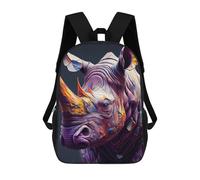 sinyumoney The Shy Rhino Rucksäcke Kinder Schulrucksack Schultasche 3D-gedruckte Schultasche Für Jungen Grund- Und Mittelschüler 17inch