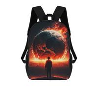 sinyumoney The World Is on Fire Schulrucksack, Reiserucksack, College-Rucksack, Rucksäcke Für Mädchen, Teenager-Mädchen 17inch