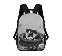sinyumoney Three Kittens in A Lily Pad Rucksack Schulrucksack Freizeitrucksack Tagesrucksack Schul-Arbeits-Reisetasche Für Herren/Damen 17inch