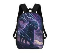 sinyumoney Thundering Panther Storm Kinderrucksack, Schulrucksack, 3D-gedruckter Cartoon-Rucksack Mit Großem Fassungsvermögen Für Jungen Und Mädchen 17inch