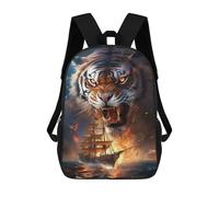 sinyumoney Tiger Ship Storm Ocean Rucksack Freizeitrucksack Schul- Und Arbeitsrucksack Reisetasche Für Männer, Frauen Und Teenager 17inch