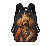 sinyumoney Toy Poodle The King Schulrucksack, Tagesrucksack, Business-Rucksack, Wasserabweisender Rucksack Für Damen Und Herren 17inch