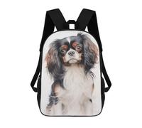 sinyumoney Toy Spaniel Portrait Rucksäcke 3D-gedruckt Kinder Schulrucksack Outdoor Freizeit Tagesrucksack Modische Freizeit Rucksäcke Kinder Rucksäcke Süße Reisetaschen 17inch