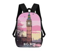sinyumoney Travel to Big Ben Schulrucksack, Wasserabweisender Reiserucksack, Computertasche Für Schule/Arbeit/Reisen 17inch