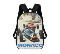 sinyumoney Unisex-Rucksack Sail Boats Reiserucksack mit 3D-Druck, lässiger Rucksack für Laptop, Schulrucksack, leicht, für Männer, Frauen, Jungen und Mädchen, Monaco Grand Prix 1967, 17"