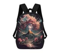 sinyumoney Volcanic Aurora Reflections Kinderrucksack, Schulrucksack, 3D-gedruckter Cartoon-Rucksack Mit Großem Fassungsvermögen Für Jungen Und Mädchen 17inch