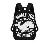 sinyumoney Whale You Be Mine 3D-gedruckter Schulrucksack Für Kinder, Modischer Freizeitrucksack Für Die Schule, Geräumiger Reiserucksack Für Kinder 17inch