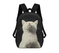 sinyumoney White Cat Portrait Rucksack Freizeitrucksack Schul-/Arbeitsrucksack Reisetasche Für Damen/Herren 17inch