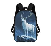 sinyumoney White Stag in Snowy Mountains Schultaschen Großer, Leichter Freizeitrucksack - Perfekt Für Reisen, Arbeit Und Den Täglichen Gebrauch 17inch