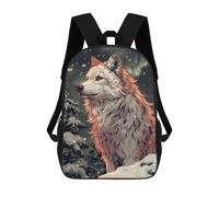 sinyumoney White Wolf in Snowy Forest Rucksack Schule Business Laptop Rucksack Tasche Unisex Freizeit Tagesrucksack Für Teenager Mädchen Jungen Frauen Männer 17inch