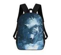 sinyumoney White Wolf in Snowy Forest Rucksack Schultasche Schule Sekundarstufe Gymnasium College Rucksack Reise Für Mädchen Jungen Teenager 17inch