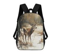 sinyumoney Whitetail Deer in Winter Woods Rucksack Schulrucksack Freizeitrucksack Tagesrucksack Schul-Arbeits-Reisetasche Für Herren/Damen 17inch