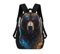 sinyumoney Wild Bear Splash Art Schultaschen Großer, Leichter Freizeitrucksack Für Camping, Outdoor-Abenteuer Und Tägliche Reisen 17inch