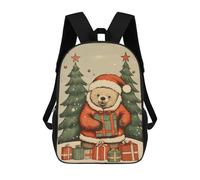 sinyumoney Xmas Gifts for Bear 3D-gedruckter Schulrucksack Für Kinder, Modischer Freizeitrucksack Für Die Schule, Geräumiger Reiserucksack Für Kinder 17inch