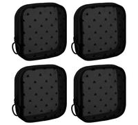 Sinzip 4 Stück Mini-Reißverschluss-Nylon-Netzbeutel, Netz-Kosmetiktasche, Make-up-Tasche, Mehrzweck-Reise-Kulturbeutel für Bürobedarf und Reisezubehör, Herz-Aufdruck, schwarz, S
