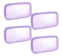 Sinzip 4 Stück Mini-Reißverschluss-Nylon-Netzbeutel, Netz-Kosmetiktasche, Make-up-Tasche, Mehrzweck-Reise-Kulturbeutel für Bürobedarf und Reisezubehör, Violett, Medium