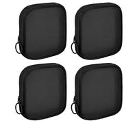 Sinzip 4 Stück Mini-Reißverschluss-Nylon-Netzbeutel, Netz-Kosmetiktasche, Make-up-Tasche, Mehrzweck-Reise-Kulturbeutel für Bürobedarf und Reisezubehör, Schwarz, S, Nylon-Netztasche