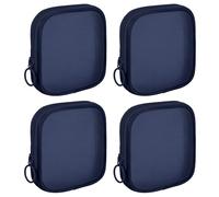 Sinzip 4 Stück Mini-Reißverschluss-Nylon-Netzbeutel, Netz-Kosmetiktasche, Make-up-Tasche, Mehrzweck-Reise-Kulturbeutel für Bürobedarf und Reisezubehör, Marineblau, S, Nylon-Netztasche