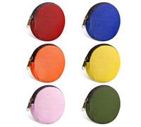 Sinzip Mini-Make-up-Tasche aus Baumwollleinen, rund, mit Boden, Mehrzweck-Reißverschluss, Münzbörse, Kosmetiktasche, Reise-Kulturbeutel, blanko, Basteltasche, 6 Stück, Mehrfarbig, XS, Leinentasche