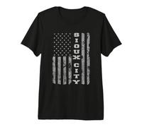 Sioux City, Iowa, Amerikanische Flagge Premium T-Shirt
