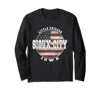 Sioux City Iowa Vintage Amerikanische Flagge Langarmshirt
