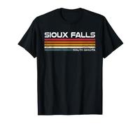Sioux Falls South Dakota Retro Streifen Vintage City Design T-Shirt