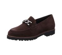 Sioux Meredith Mogano (braun) - geflochtener Slipper - Damenschuhe Bequeme Ballerina / Slipper, Braun, leder (lambsuede), absatzhöhe: 15 mm für Damen, braun, Größe 45 EU / 10,5 UK