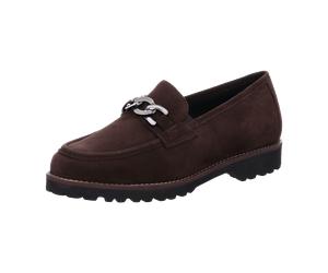 Sioux Meredith Mogano (braun) - geflochtener Slipper - Damenschuhe Bequeme Ballerina / Slipper, Braun, leder (lambsuede), absatzhöhe: 15 mm für Damen, braun, Größe 39 ½ EU / 6 UK