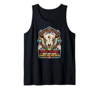 Sioux Nation Büffelmotiv mit Totenkopf und Blume Tank Top