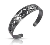 SIPURIS Hexenknoten-Armband für Frauen Männer Wikinger keltischer Knoten Armbänder Manschette Armreif Edelstahl Hexerei geometrisch verstellbar offener Armreif Schutz Amulett Hexen Knoten Schmuck