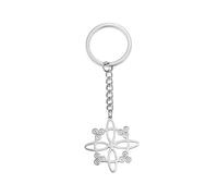 SIPURIS Hexenknoten-Schlüsselanhänger für Damen und Herren, Wikinger, keltischer Knoten, Schlüsselanhänger, Hexerei, geometrischer Schlüsselanhänger, Schutz, Amulett, Schmuck, Silver1, Einheitsgröße