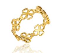 SIPURIS Keltischer Glücksbringer-Ring, vierblättriges Kleeblatt, irisches Kleeblatt, Glücksbringer, Schutzamulett, Schmuck für Damen und Teenager, 10, Edelstahl, Kein Edelstein