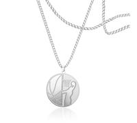 SIPURIS Klassische Punk-Basketball-Halskette für Männer Inspirational Athlete Anhänger Ball Sport Champion Zubehör Herrenschmuck (Sliber)