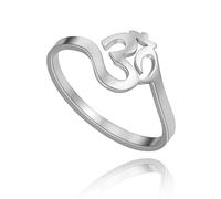 SIPURIS Lotus Om Ohm Aum Symbol Ring Yoga Om Entspannungsring Versprechen Ringe Blume des Lebens filigraner Band Fingerring Spiritueller Schmuck Geschenke für Damen Herren