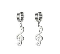 SIPURIS Musiknoten-Ohrringe für Damen, Violinschlüssel und Bassschlüssel, Musikanhänger, Edelstahl, Musiknoten-Schmuck, Geschenke für Musikliebhaber, One Size, Edelstahl, Kein Edelstein