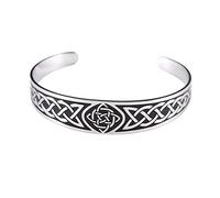 SIPURIS Nordisches Wikinger-Armband für Herren Valknut-Armband keltischer Knoten Armband Armreif Edelstahl Rune nordisch keltisch heidnisch Amulett Schmuck Geschenke für Männer und Frauen