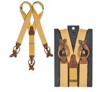 Sir Redman Hosenträger Work Service Herren Damen mit Clips und Lederlaschen für Knöpfe (ochre - ocker gelb) - SR35003