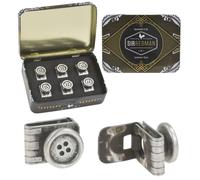 Sir Redman Knopfclips Knöpfe für Hosenträger old silver - SR-BTNS-ASI