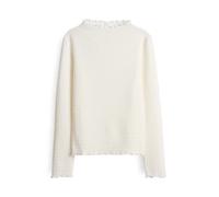 OPUS Damen Langarmshirt | SIRKEN Slim strukturiertes Longsleeve mit Kurbelkanten Milk, 36