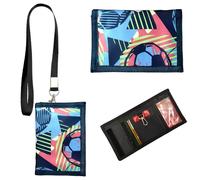 SIRLOMU farbig Kinder Brustbeutel Dreifach Gefaltete Geldbörse mit Schlüsselanhänger, Portemonnaie zum Umhängen Schultüte Füllung Geschenk für Jungen & Mädchen (Fußball)